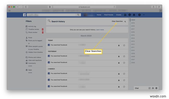 วิธีล้างประวัติการค้นหาบน Facebook ของคุณ