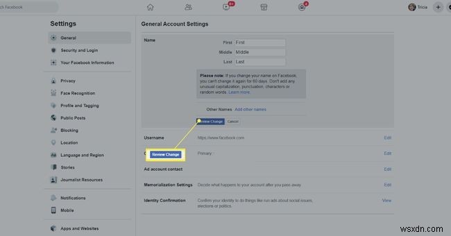 วิธีการเปลี่ยนชื่อของคุณบน Facebook