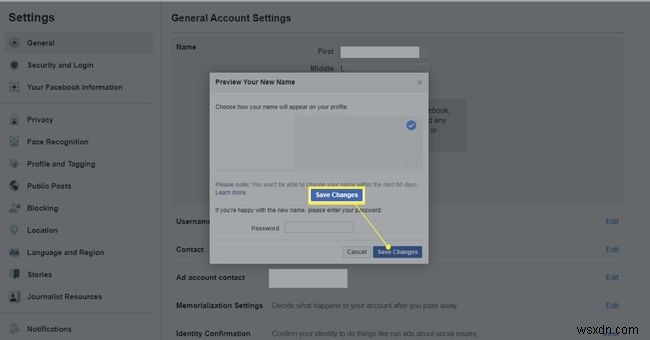 วิธีการเปลี่ยนชื่อของคุณบน Facebook