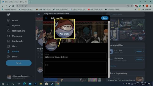 วิธีอัปโหลดรูปภาพโปรไฟล์ Twitter