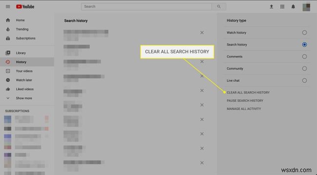 วิธีล้างประวัติการค้นหา YouTube