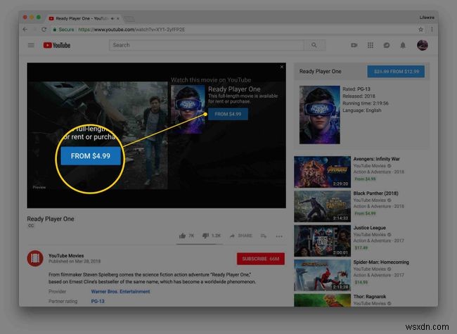 วิธีการเช่าหรือซื้อภาพยนตร์บน YouTube