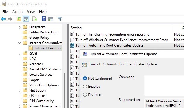 กำลังอัปเดตรายการใบรับรองหลักที่เชื่อถือได้ใน Windows