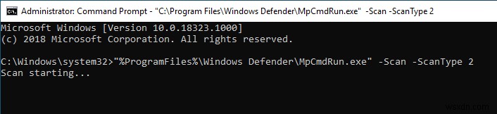 วิธีใช้ Windows Defender จากพรอมต์คำสั่ง