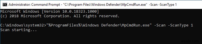 วิธีใช้ Windows Defender จากพรอมต์คำสั่ง