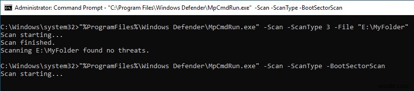 วิธีใช้ Windows Defender จากพรอมต์คำสั่ง