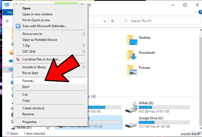 วิธีการฟอร์แมตไดรฟ์ใน FAT32 ใน Windows