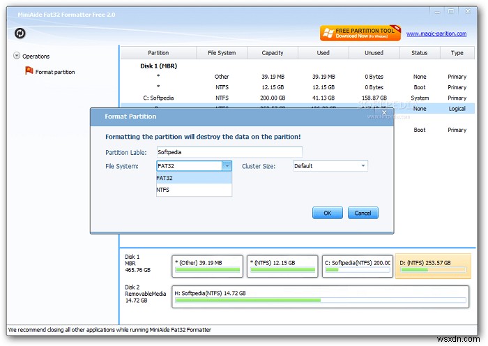 วิธีการฟอร์แมตไดรฟ์ใน FAT32 ใน Windows