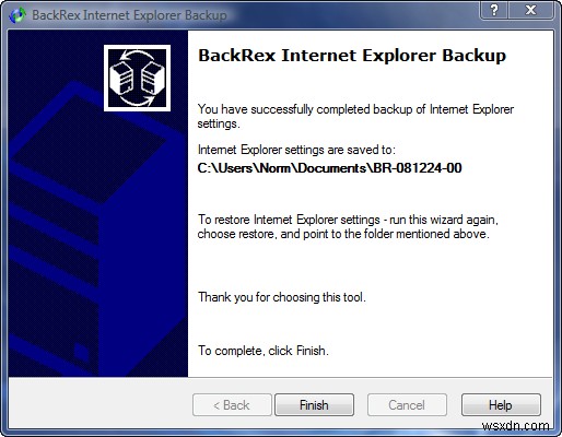 วิธีสำรองข้อมูลการตั้งค่า Internet Explorer ด้วย BackRex