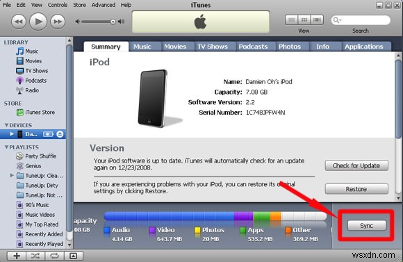 วิธีการซิงค์ iPod Touch ด้วย Win XP Virtual Machine ใน Ubuntu Intrepid