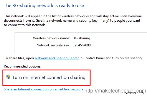 วิธีแชร์การเชื่อมต่อไร้สาย 3G ใน Windows 7