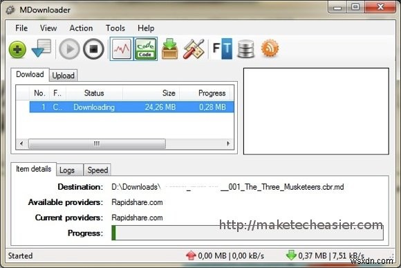 MDownloader:ดาวน์โหลดไฟล์ที่ง่ายกว่าจากบริการแชร์ไฟล์