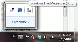 Snippet:ทำให้ Windows Live Messenger ย่อเล็กสุดที่แถบสถานะ