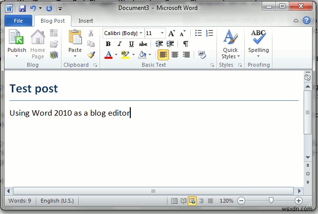 วิธีใช้ Word 2010 เป็นตัวแก้ไขบล็อกออฟไลน์