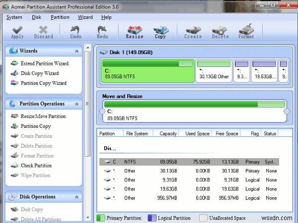 Partition Assistant ขยายและปรับขนาด Windows Partition + แจกฟรี