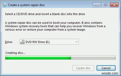 วิธีการสร้างดิสก์ซ่อมแซมระบบใน Windows 7