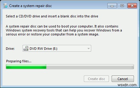 วิธีการสร้างดิสก์ซ่อมแซมระบบใน Windows 7