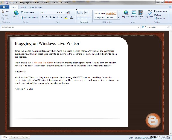 การเขียนบล็อกใน Windows Live Writer 2011 [รีวิว]