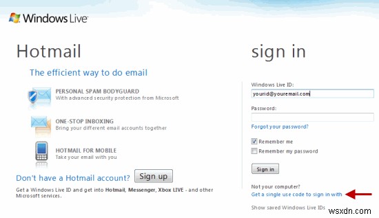 วิธีรับรหัสการลงชื่อเพียงครั้งเดียวสำหรับบัญชี Windows Live ของคุณ