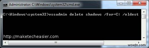 วิธีการเพิ่มพื้นที่ว่างในไดรฟ์โดยการลบ Shadow Copies [Windows]