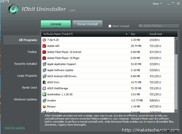 IOBit Uninstaller:เครื่องมือพกพาที่สะดวกสำหรับการลบโปรแกรมที่ไม่ต้องการโดยสิ้นเชิง