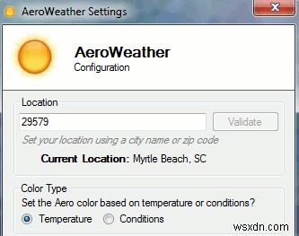 รับการแจ้งเตือนการเปลี่ยนแปลงสภาพอากาศด้วย AeroWeather สำหรับ Windows 7