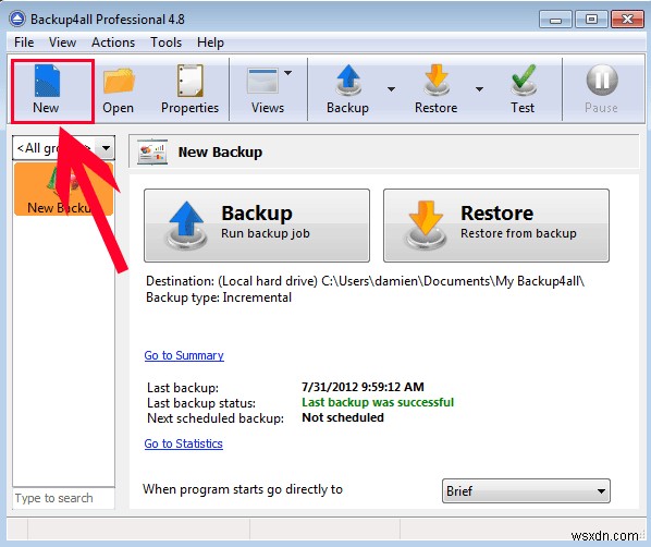 แจกฟรี:Backup4All Professional [Windows] (ปิดการประกวด)