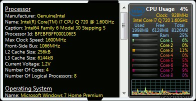 5 แกดเจ็ตข้อมูลระบบสำหรับ Windows 7