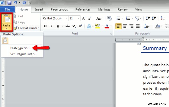 การใช้ “วางแบบพิเศษ” ให้เกิดประโยชน์ใน Office Suite