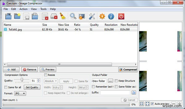 ซีเซียม:บีบอัดรูปภาพใน Windows อย่างง่ายดาย