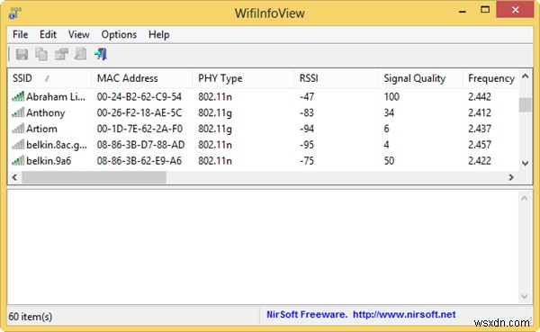 รับข้อมูลโดยละเอียดเกี่ยวกับเครือข่าย Wifi รอบตัวคุณ