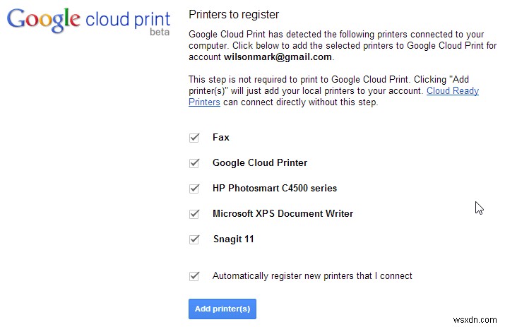 พิมพ์ไฟล์จากระยะไกลใน Windows ด้วย Google Cloud Print