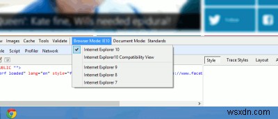 วิธีการดูเว็บไซต์ในโหมด IE 7, 8 และ 9 ใน Internet Explorer 10