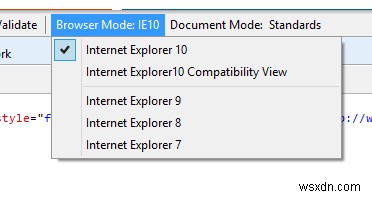วิธีการดูเว็บไซต์ในโหมด IE 7, 8 และ 9 ใน Internet Explorer 10