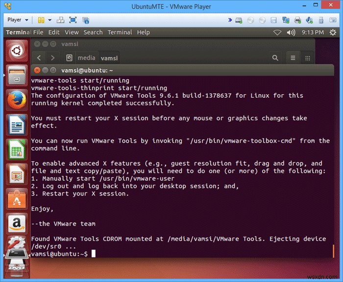 วิธีการติดตั้งเครื่องมือ VMware ใน Ubuntu Guest
