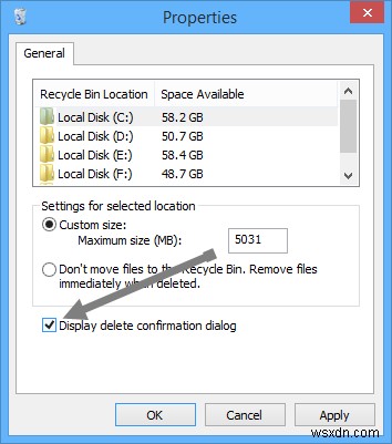 วิธีเปิดใช้งานกล่องโต้ตอบการลบการยืนยันใน Windows 8