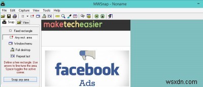 MWSnap – เครื่องมือจับภาพหน้าจอฟรีและตัวแก้ไขสำหรับ Windows