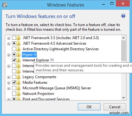 วิธีเปิดใช้งานไคลเอ็นต์ Hyper-V ใน Windows 8 เพื่อเรียกใช้เครื่องเสมือน
