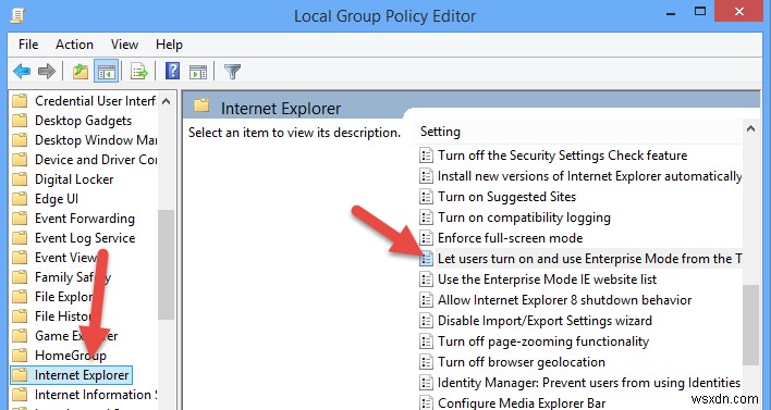 วิธีเปิดใช้งานโหมดองค์กรใน Internet Explorer 11
