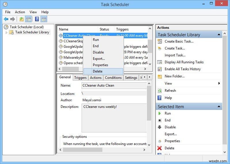 วิธีการเปลี่ยนชื่องานที่กำหนดเวลาไว้ใน Windows Task Scheduler