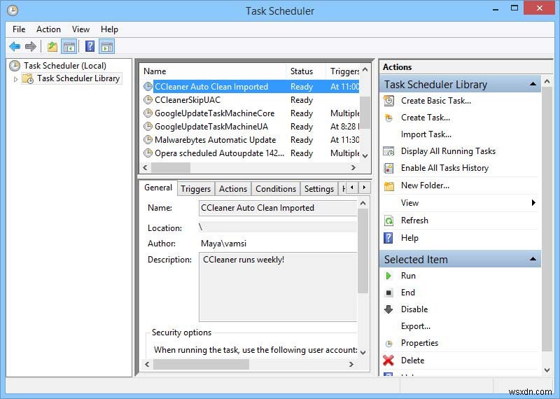 วิธีการเปลี่ยนชื่องานที่กำหนดเวลาไว้ใน Windows Task Scheduler