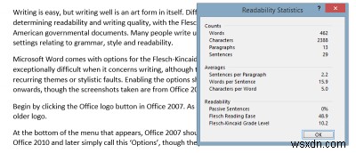 วิธีรับ Microsoft Word เพื่อตรวจสอบความสามารถในการอ่านเอกสารของคุณ