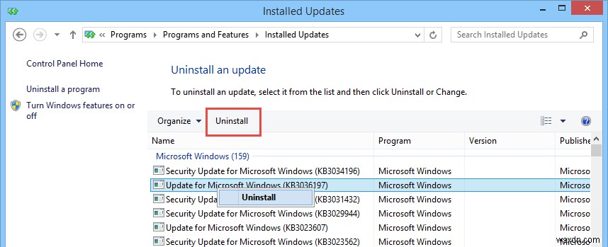 วิธีถอนการติดตั้ง Windows Update