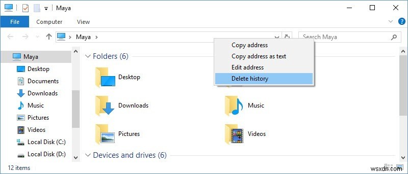 วิธีการลบประวัติแถบที่อยู่ของ Windows Explorer ใน Windows