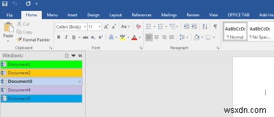 เพิ่มแท็บไปยังอินเทอร์เฟซของ Microsoft Office ใน Windows