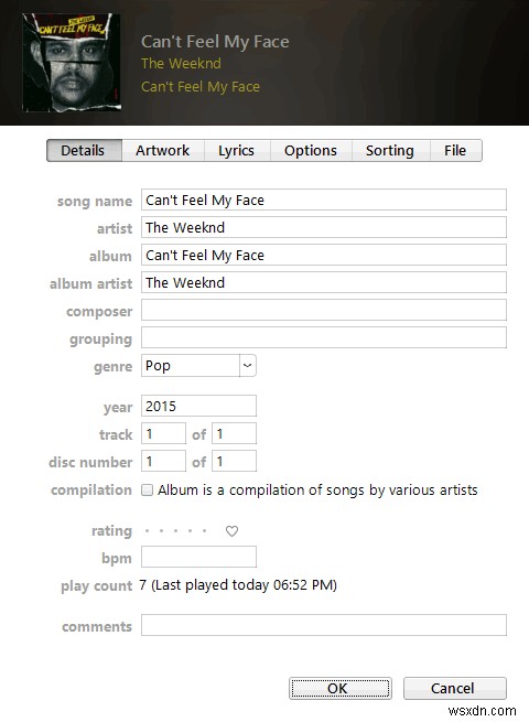 การปรับจำนวนการเล่นใน iTunes [Windows]