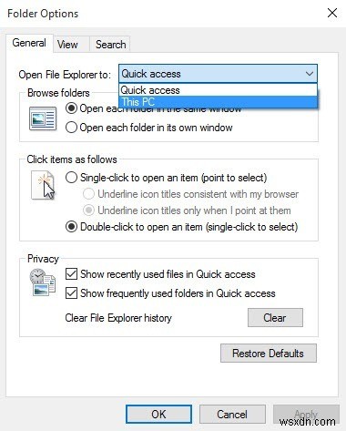วิธีลบการเข้าถึงด่วนจาก Windows 10 File Explorer