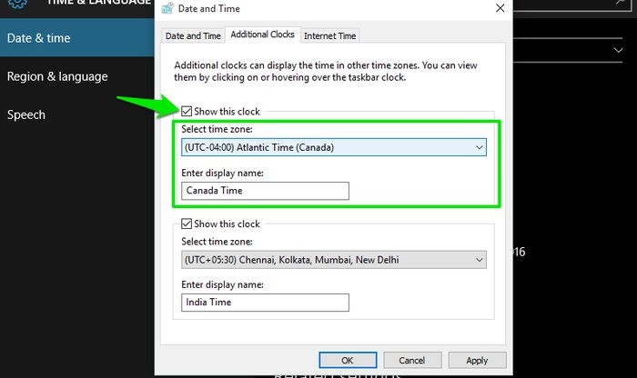 เพิ่มนาฬิกาหลายนาฬิกาใน Windows 10 สำหรับเขตเวลาต่างๆ