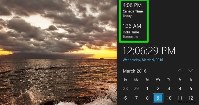 เพิ่มนาฬิกาหลายนาฬิกาใน Windows 10 สำหรับเขตเวลาต่างๆ