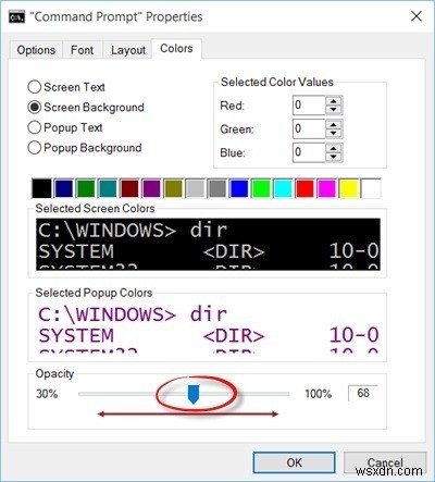 ทำให้พรอมต์คำสั่งเป็นสีอื่นใน Windows 10